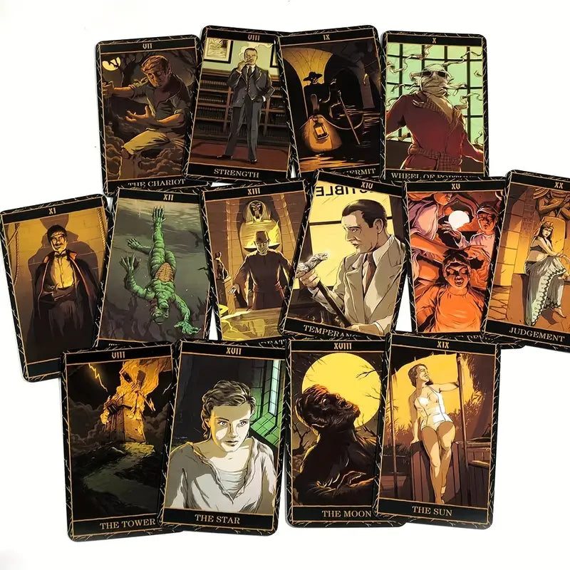 Universal Monsters Tarot Deck，78pcs Beautifully Illustrated Cards