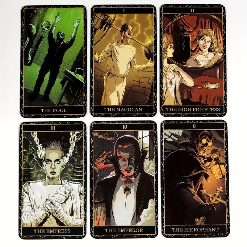 Universal Monsters Tarot Deck，78pcs Beautifully Illustrated Cards