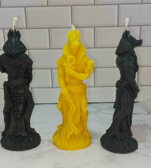 Free USA Shipping Anubis Egyptian God of the dead beeswax candle