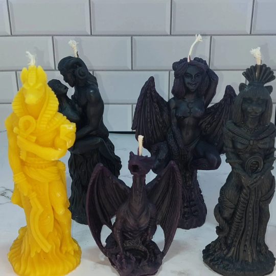 Free USA Shipping Bastet Egyptian Goddess of the sun Egyptian Goddess of fertility beeswax candle