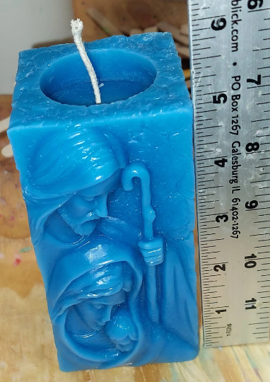 Holy Family large pillar unscented beeswax candle Free Domestic shipping to the USA