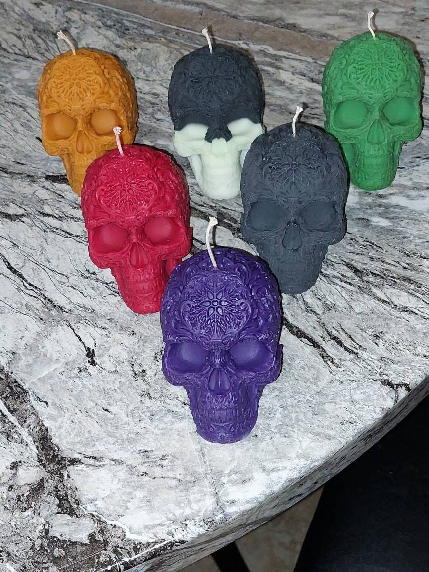 8 oz. Scented & unscented soy Skull candle