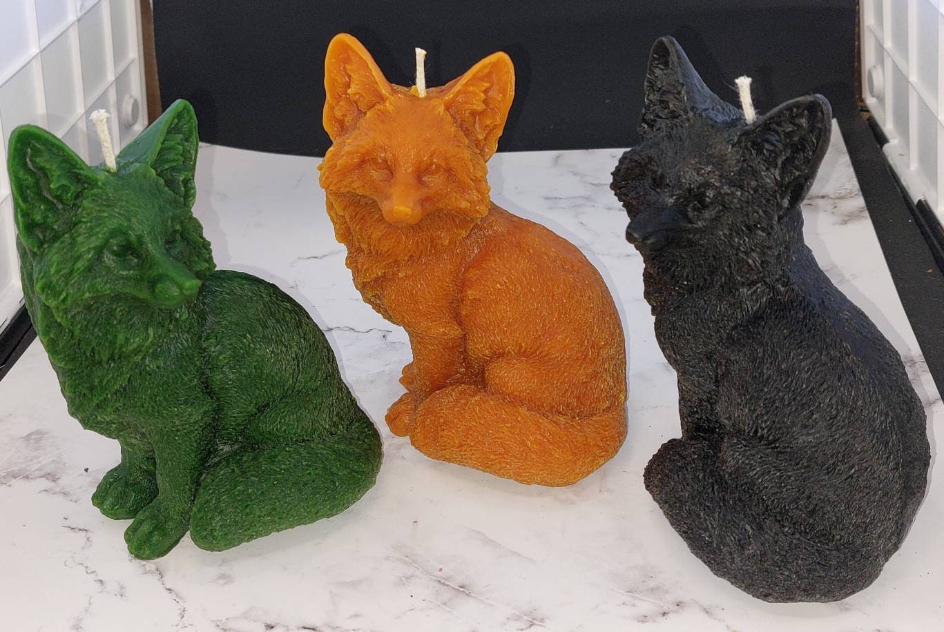 Free USA Shipping Large Fox beeswax candle