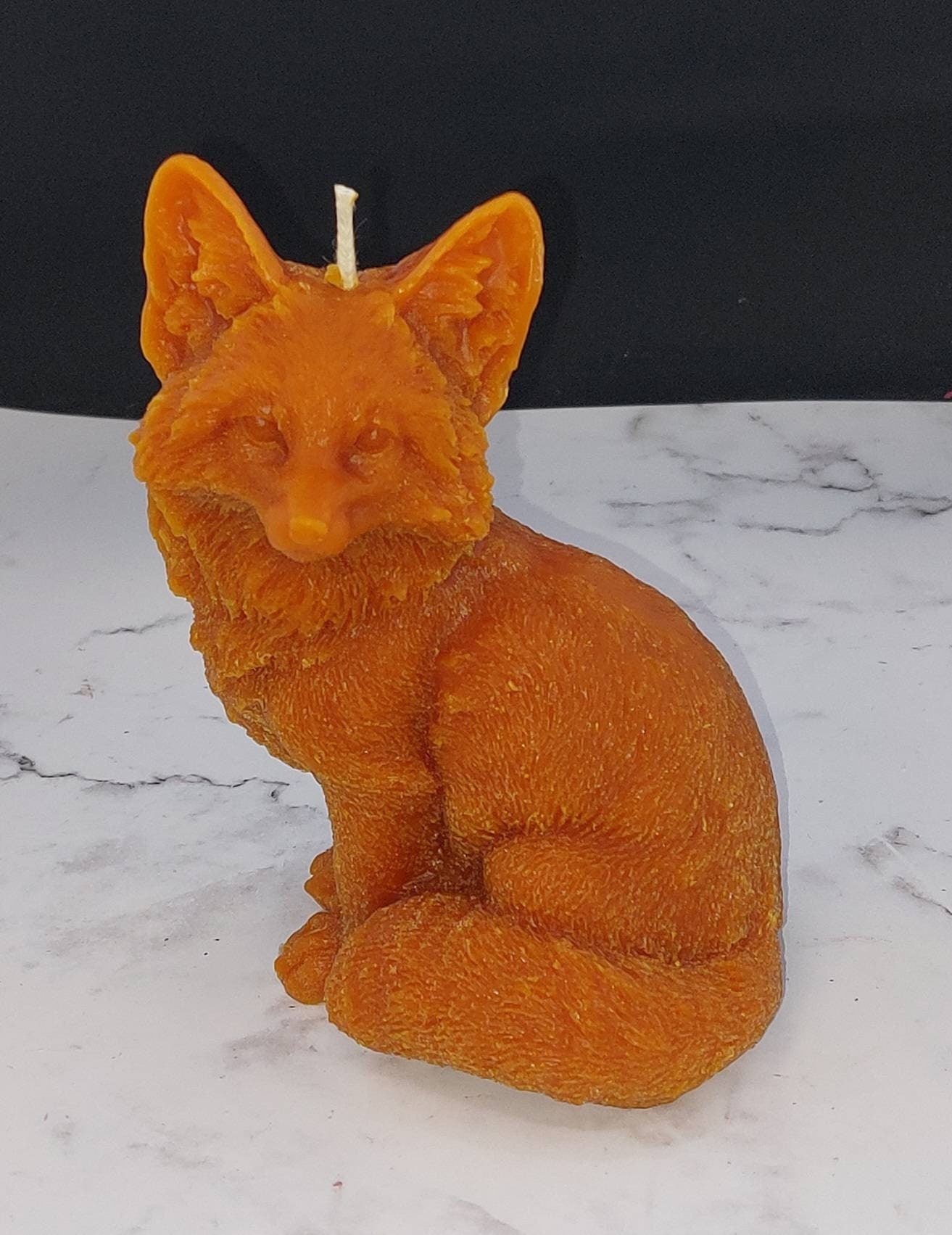 Free USA Shipping Large Fox beeswax candle