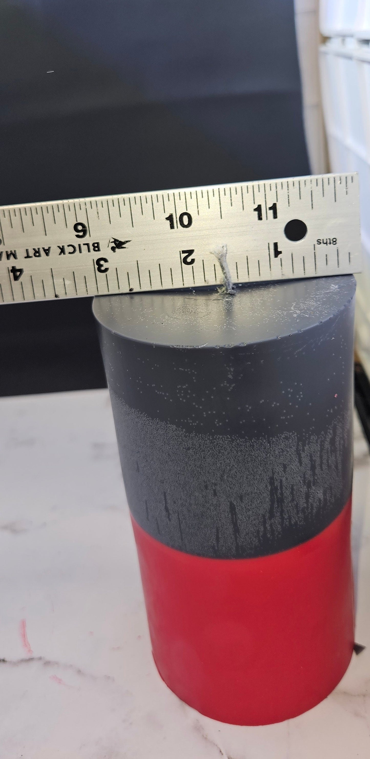 Free USA Shipping black and red reversible pillar soy candle