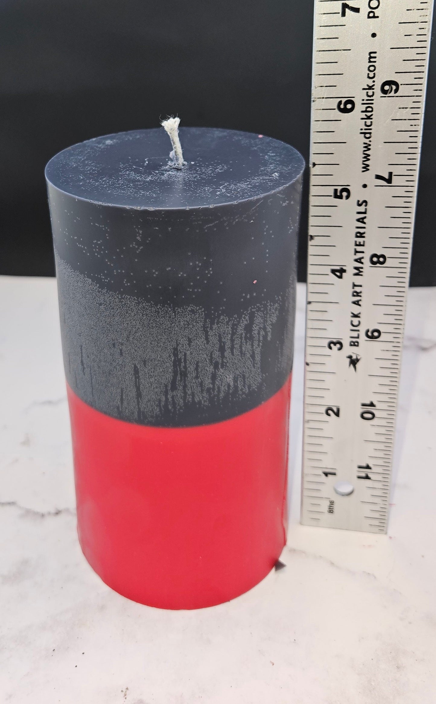 Free USA Shipping black and red reversible pillar soy candle