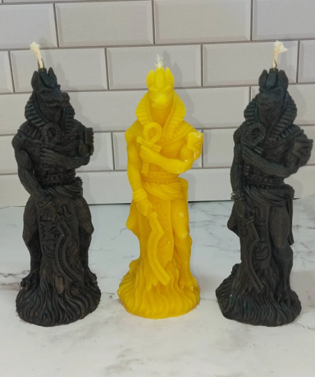 Free USA Shipping Anubis Egyptian God of the dead beeswax candle