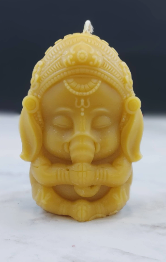Free USA Shipping Hindu god Ganesha remover of obstacles beeswax candle
