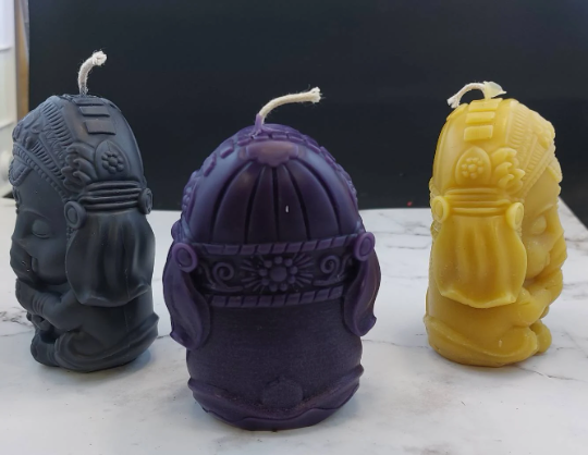 Free USA Shipping Hindu god Ganesha remover of obstacles beeswax candle