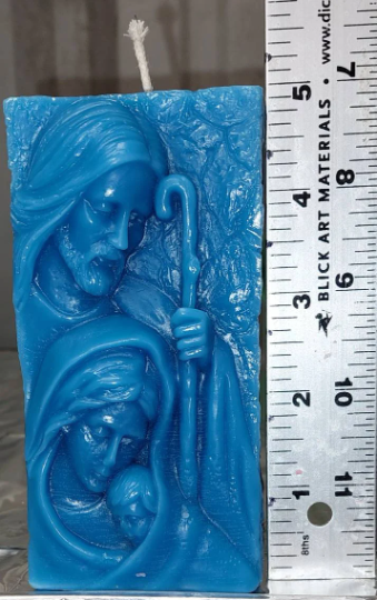 Holy Family large pillar unscented beeswax candle Free Domestic shipping to the USA