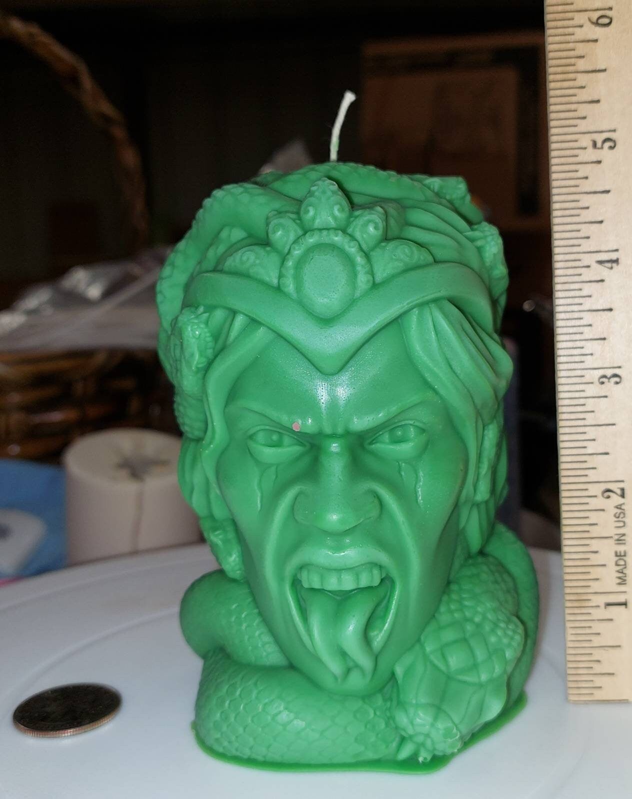 17 oz. Medusa bust pillar candle Free domestic shipping