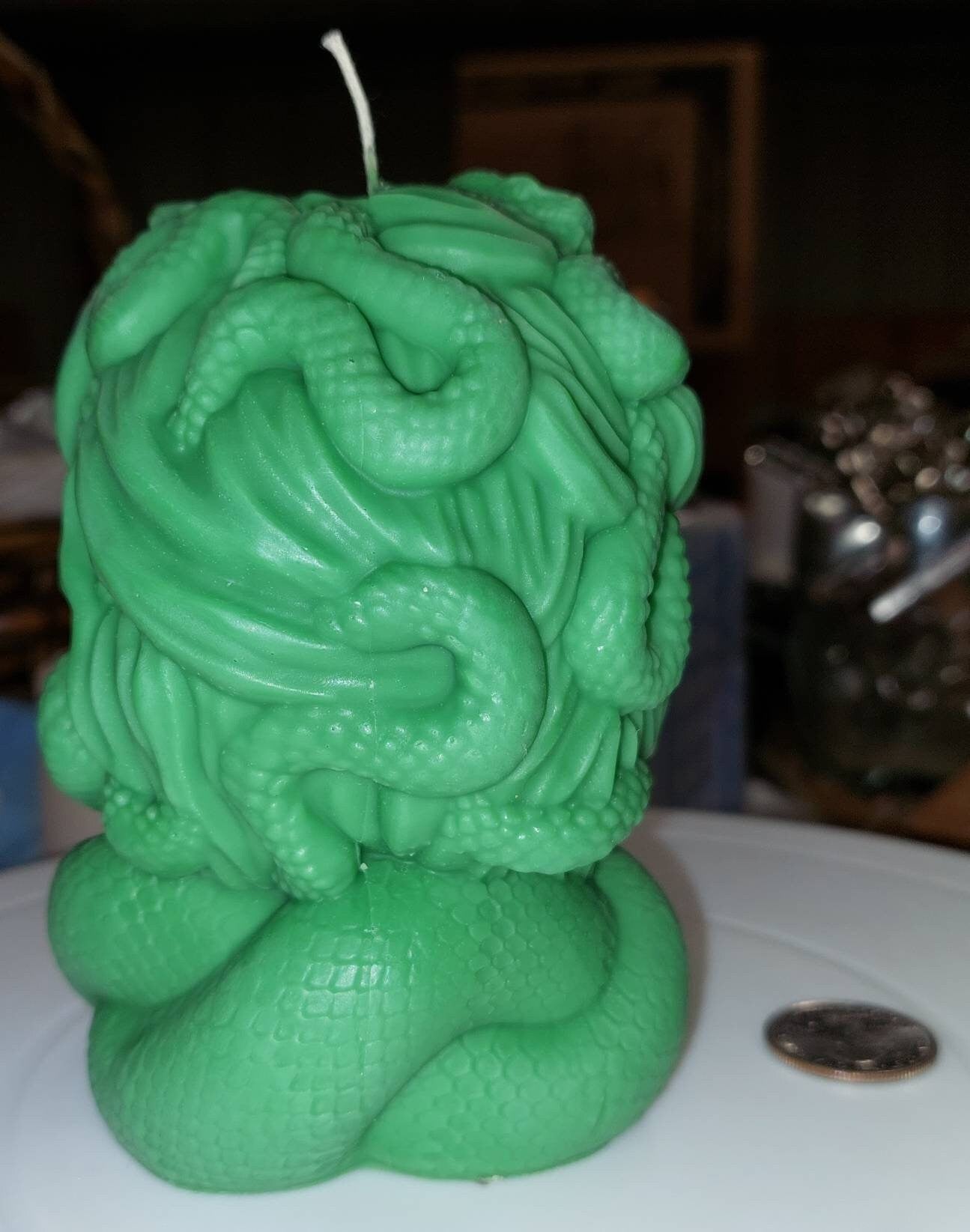 17 oz. Medusa bust pillar candle Free domestic shipping