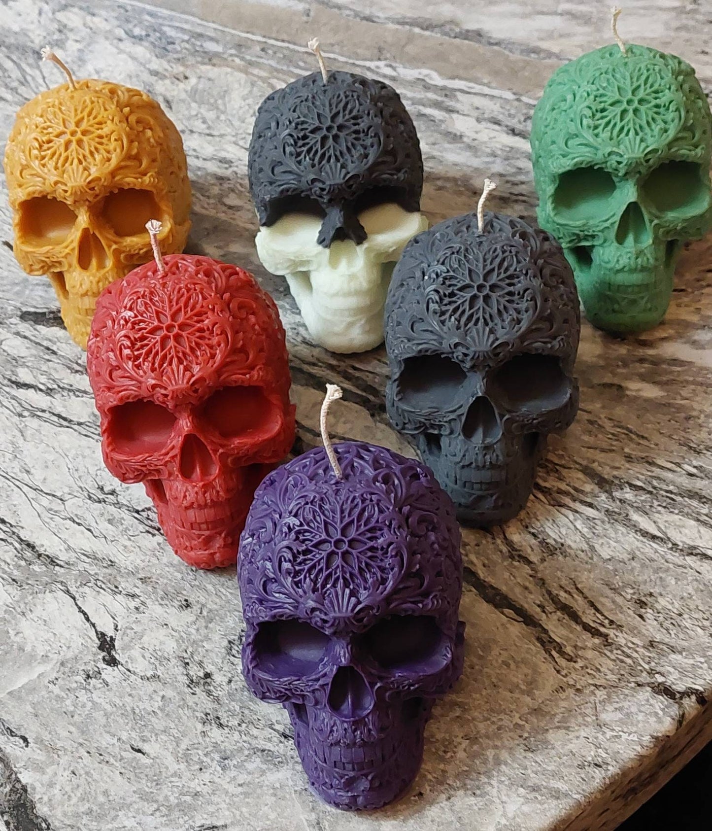 8 oz. Scented & unscented soy Skull candle