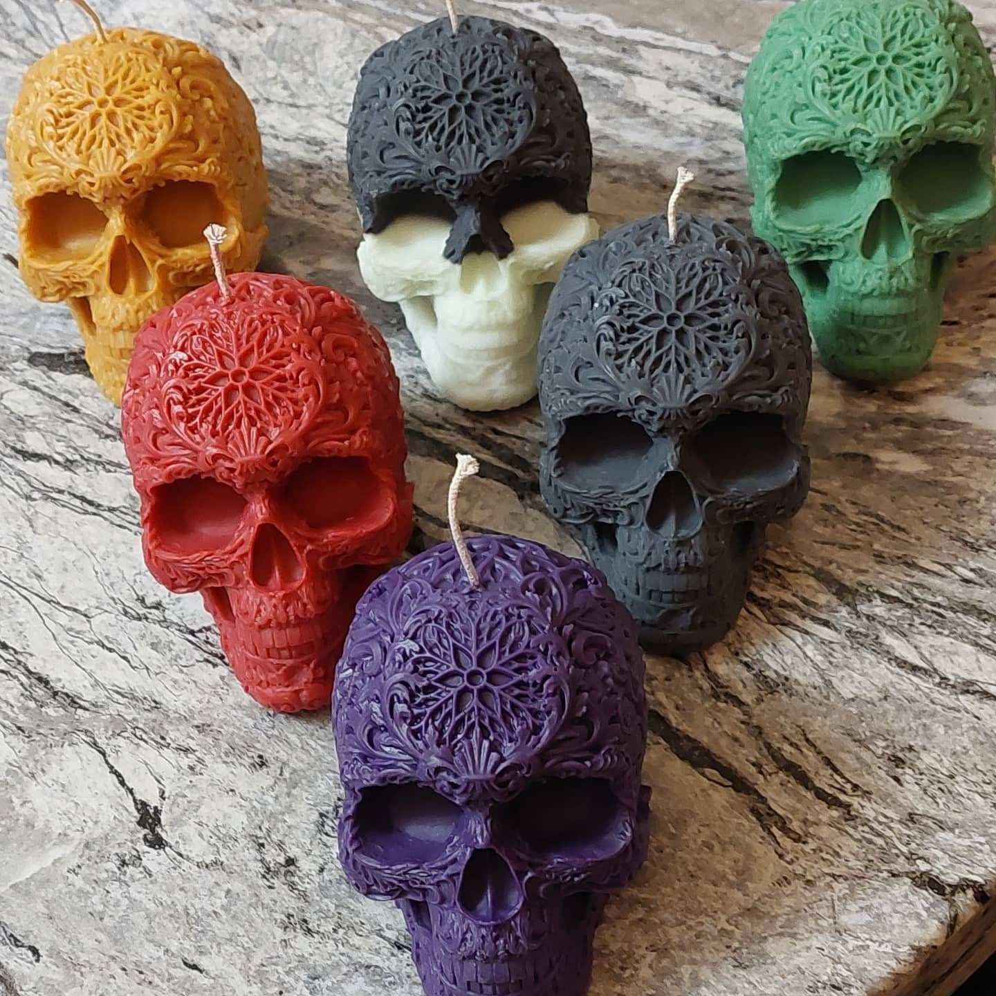 8 oz. Scented & unscented soy Skull candle