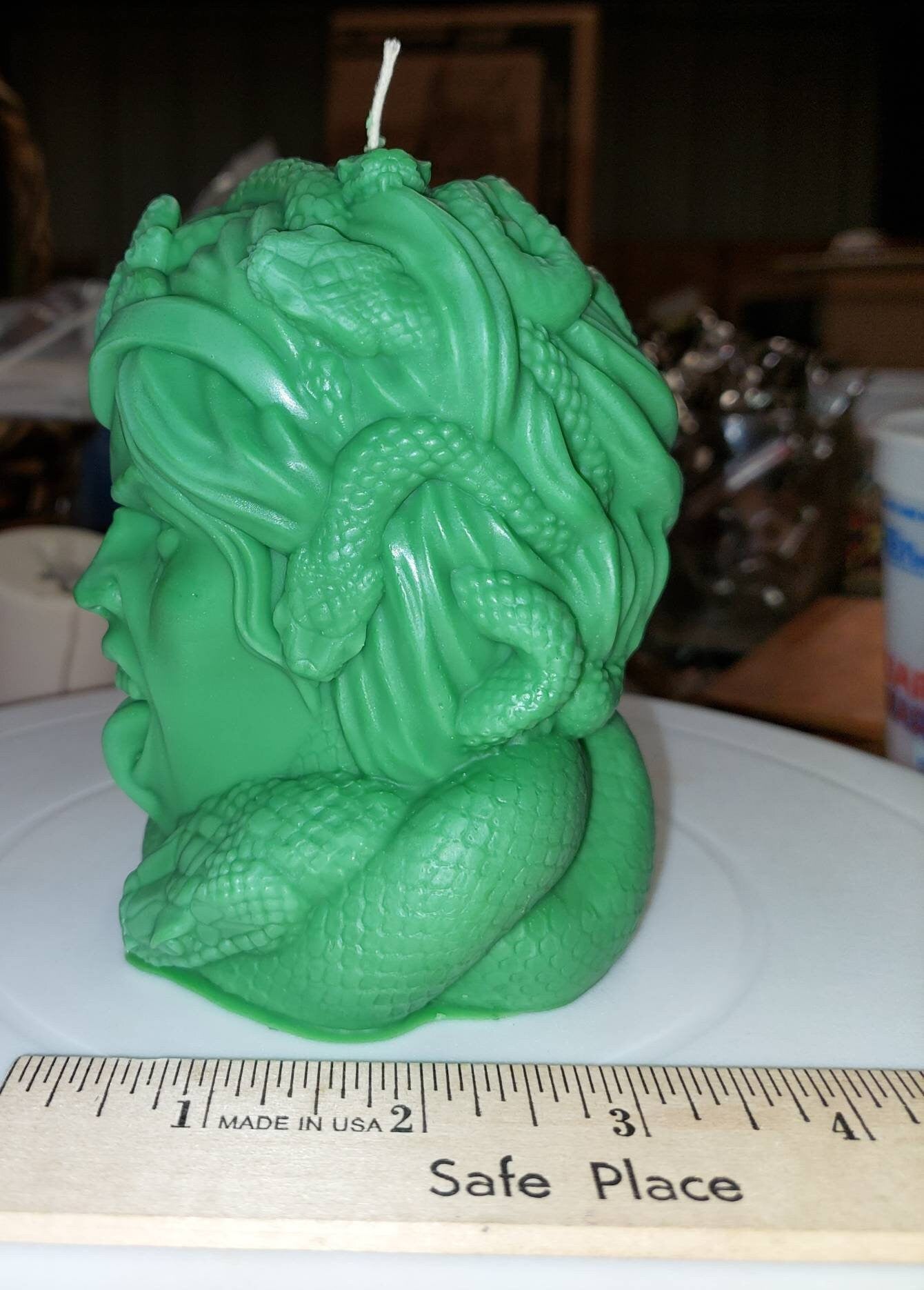 17 oz. Medusa bust pillar candle Free domestic shipping