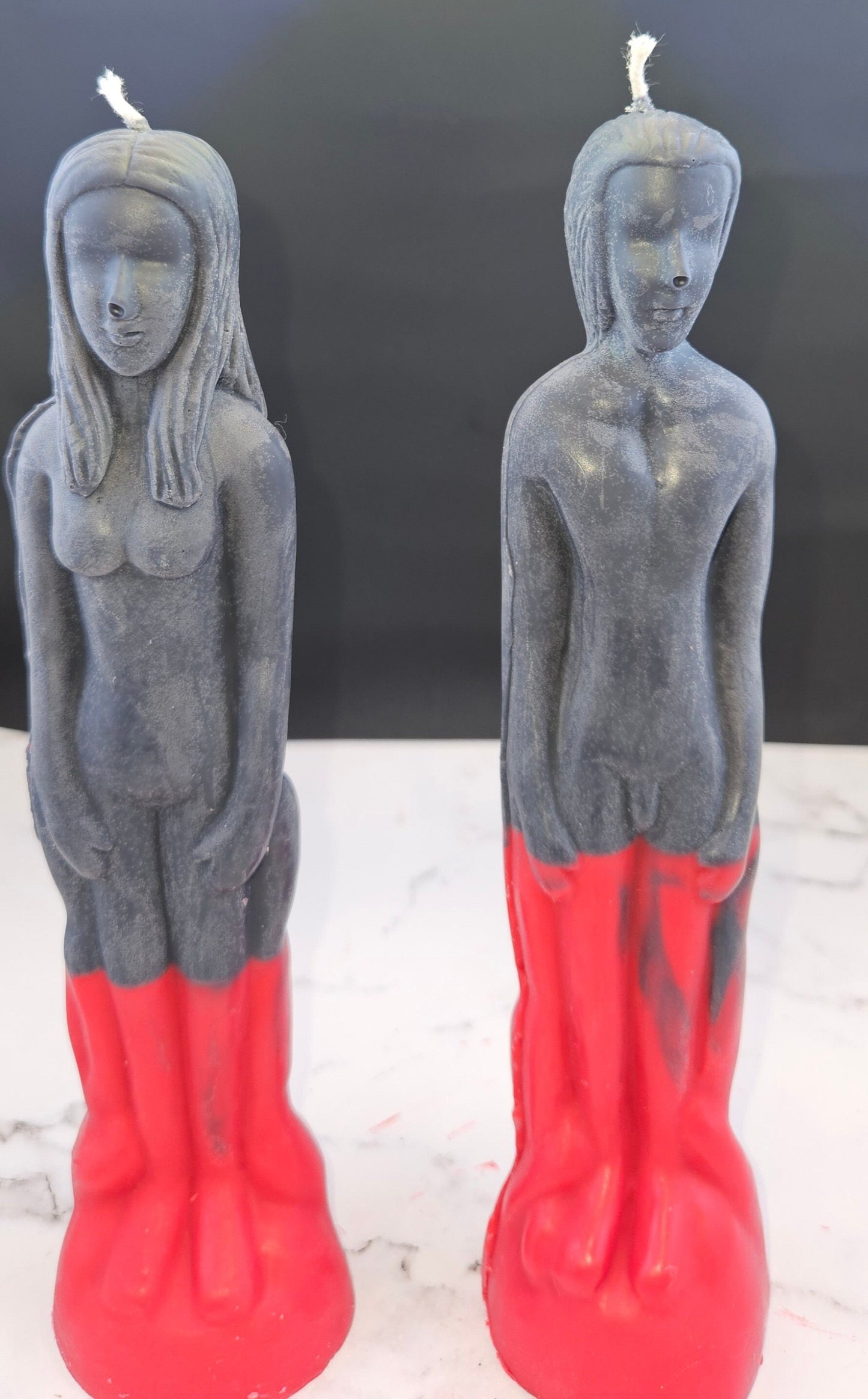 Free USA Shipping black and red reversible Female or Male figure soy candle